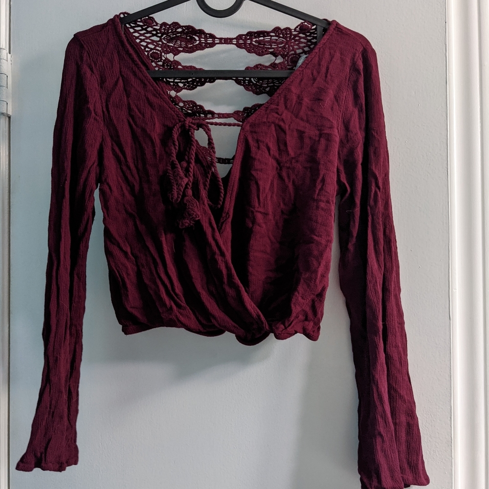 Burgundy crop top